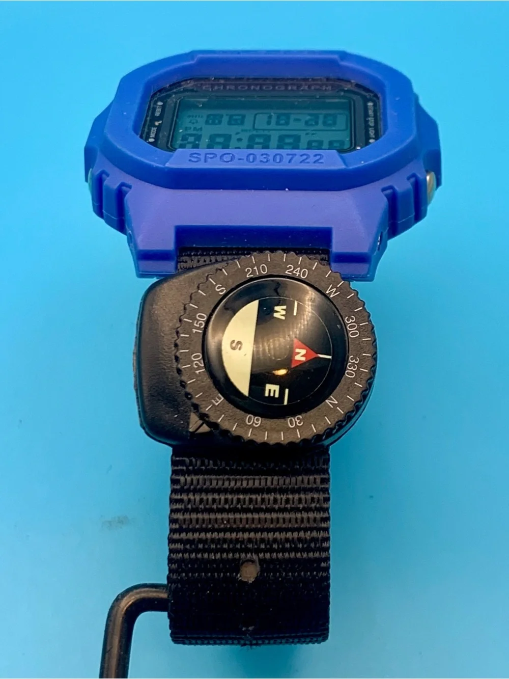 Men’s Digital Wristwatch Chrono Day Date Backlight Alarm Nylon Strap Working
